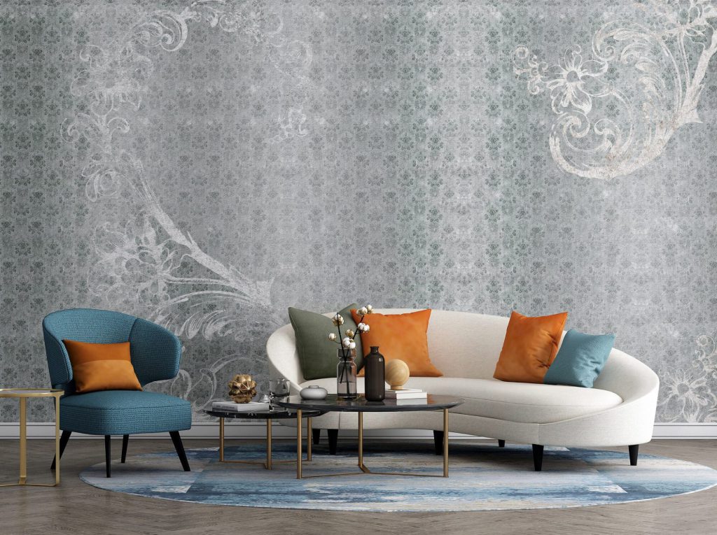 The Mock up furniture design in modern interior white wall  background, living room, Scandinavian style, 3D render, 3D illustration