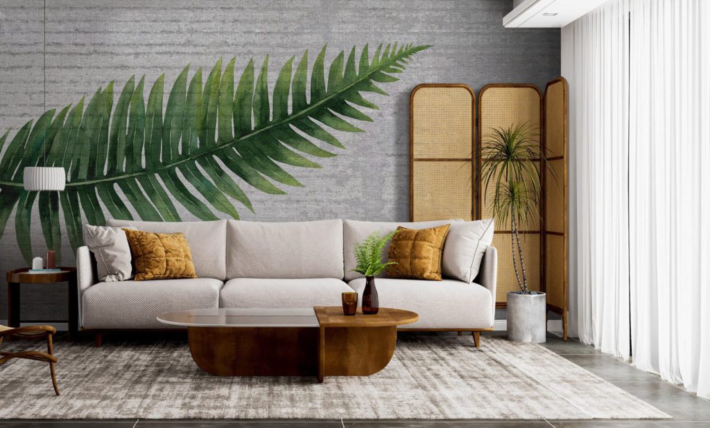 Maqueta de pared de sala de estar interior - Renderizado 3d, Ilustración 3d