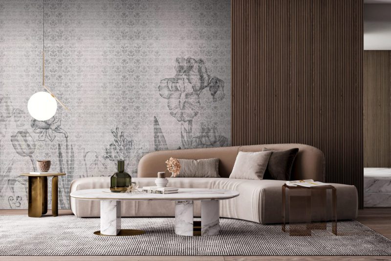 Maqueta de pared de sala de estar interior - Renderizado 3d, Ilustración 3d