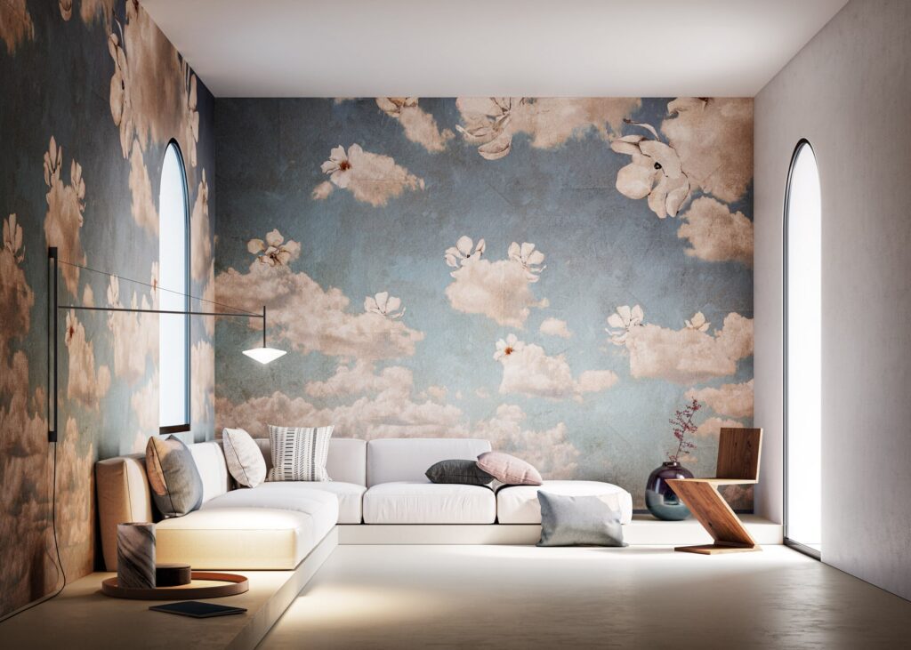 Carta da parati con cielo e nuvule
