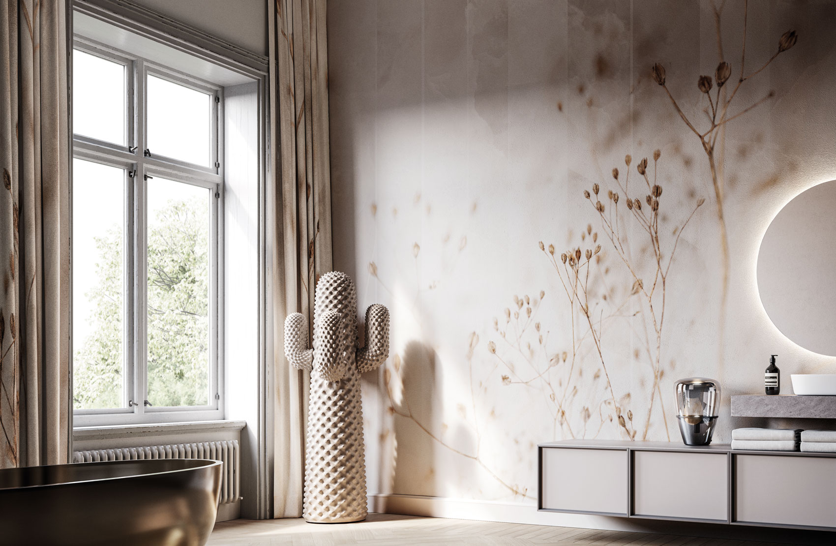 White Wallpaper adds a touch of class that infuses light and elegance into spaces. Discover the exclusive Instabilelab collection.