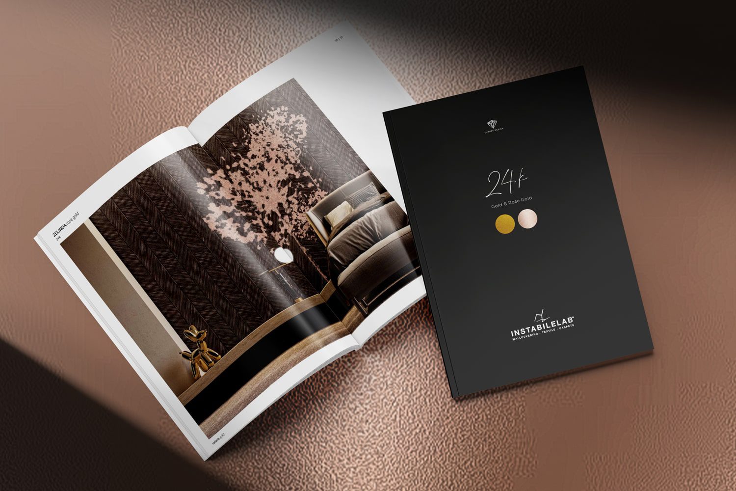 L’allure exclusive du papier peint doré: la nouvelle collection 24K d’Instabilelab