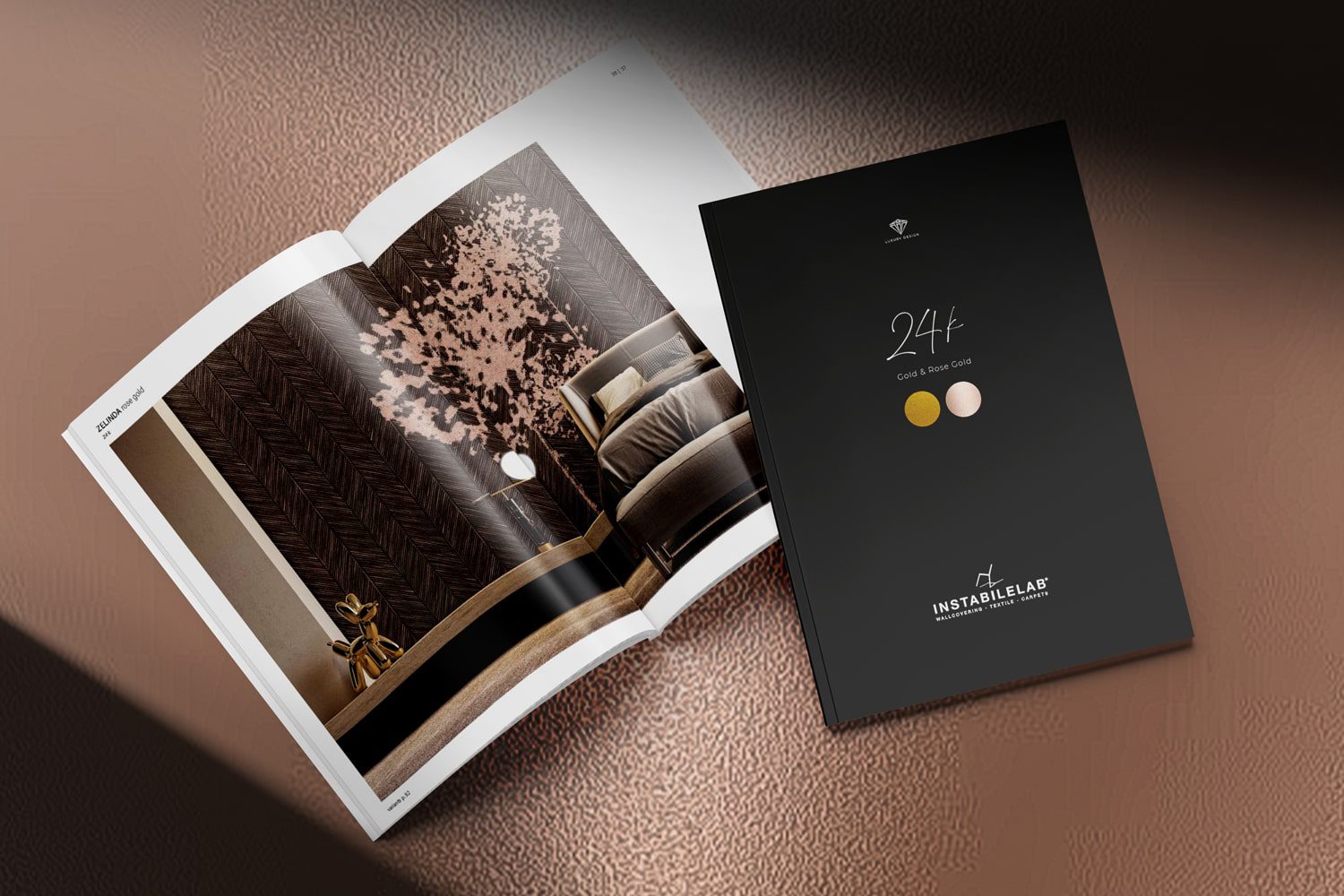 Nuova collezione 24k carta da parati dorata lusso Instabile
